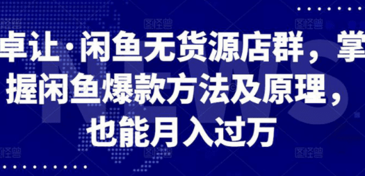 闲鱼无货源店群，掌握闲鱼爆款方法快速出单，轻松月入10000+  阿兴说钱