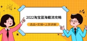 2022淘宝蓝海截流攻略：选品+实操+上货讲解