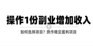 新手如何通过操作副业增加收入，从项目选择到玩法