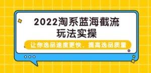 2022淘系蓝海截流玩法实操：让你选品速度更快，提高选品质量