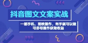 抖音图文毒文案实战：一部手机 剪映操作 有手就能做，单号日入几十 可多号 ... ...