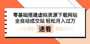 零基础搭建虚拟资源下载网站，全自动成交站 轻松月入过万