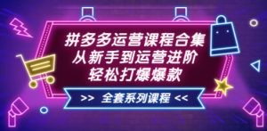 拼多多运营课程合集：从新手到运营进阶，轻松打爆爆款（全套系统课程）