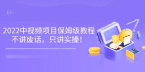 《2022玩赚中视频保姆级教程》不讲废话，只讲实操（10节课)