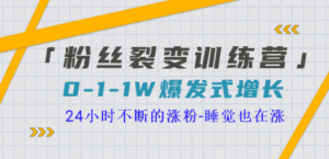 粉丝裂变训练营 0-1-1w爆发式增长，24小时不断的涨粉-睡觉也在涨-16节课