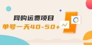 网购运费项目，单号一天40-50+，实实在在能够赚到钱的项目