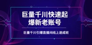 如何通过巨量千川快速起爆新老账号，巨量千川引爆直播间线上速成班