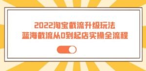 2022淘宝截流升级玩法：蓝海截流从0到起店实操全流程 价值千元