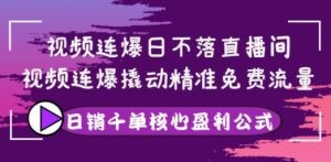 视频连爆日不落直播间，视频连爆撬动精准免费流量，日销千单核心盈利公式 ...