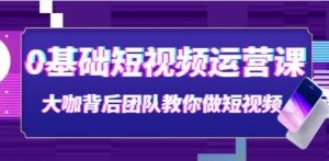 0基础短视频运营课：大咖背后团队教你做短视频