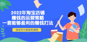 2022年淘宝店铺赚钱的运营策略：一套能够盈利的赚钱打法，适合中小卖家