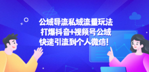 公域导流私域流量玩法：打爆抖音+视频号公域，快速引流到个人微信