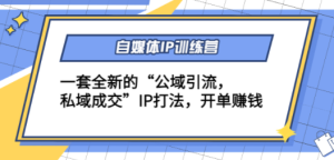 自媒体IP训练营(12+13期)一套全新的“公域引流，私域成交”IP打法 开单赚钱