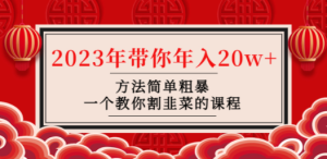 韭菜-联盟· 2023年带你年入20w+方法简单粗暴，一个教你割韭菜的课程