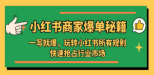 小红书·商家爆单秘籍：一写就爆，玩转小红书所有规则，快速抢占行业市场 ...