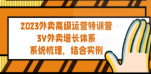 2023外卖高级运营特训营：3V外卖-增长体系，系统-梳理，结合-实例