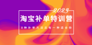 2023最新淘宝补单特训营，8种补单方法总有一种适合你！