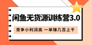 闲鱼无货源训练营3.0：竞争小利润高 一单赚几百上千（教程+手册）第3次更新 ...