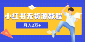 某网赚培训收费3900的小红书无货源教程，月入2万＋副业或者全职在家都可以 ...