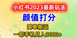 最新小红书颜值打分玩法，日入300+闭环玩法