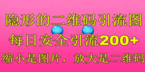 隐形的二维码引流图，缩小是图片，放大是二维码，每日安全引流200+