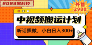 2023黑科技操作中视频撸收益，听话照做小白日入300+的项目