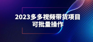 2023多多视频带货项目，可批量操作【保姆级教学】