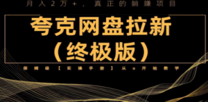 夸克网盘拉新项目终极版教程【视频教程+实操手册】全网保姆级教学