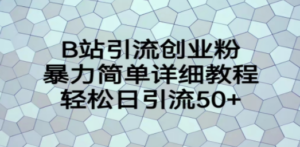 B站引流创业粉，暴力简单详细教程，轻松日引流50+