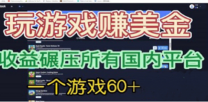 国外玩游戏赚美金平台，一个游戏60+，收益碾压国内所有平台💲