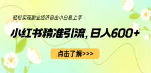 小红书精准引流，小白日入600+，轻松实现副业经济自由（教程+1153G资源）