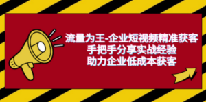 流量为王-企业 短视频精准获客，手把手分享实战经验，助力企业低成本获客 ...