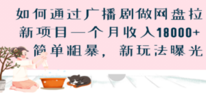 如何通过广播剧做网盘拉新项目一个月收入18000+，简单粗暴，新玩法曝光