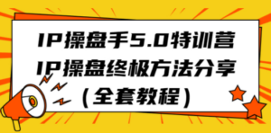 IP操盘手5.0特训营，IP操盘终极方法分享（全套教程）