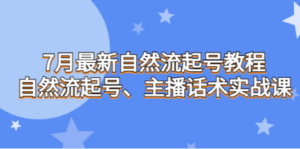 7月最新自然流起号教程，自然流起号、主播话术实战课