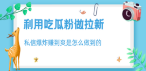 利用吃瓜粉做拉新，私信爆炸日入1000+赚到爽是怎么做到的