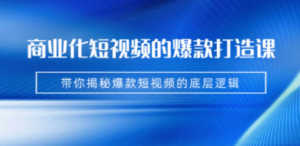 商业化短视频的爆款打造课：手把手带你揭秘爆款短视频的底层逻辑（9节课） ...