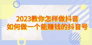 2023教你怎样做抖音，如何做一个能赚钱的抖音号（22节课）