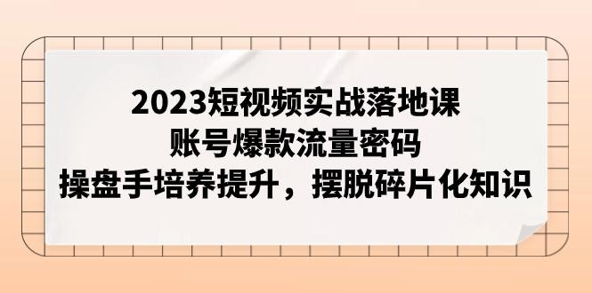 2023短视频实战落地课，账号爆款流量密码，操盘手培养提升，摆脱碎片化知识 ...