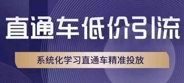 直通车低价引流教程，系统化学习直通车精准投放