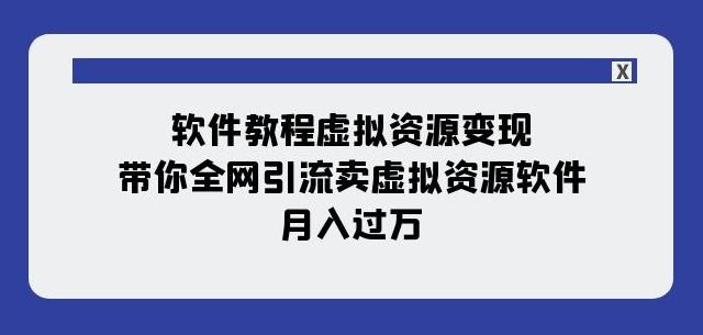 软件教程虚拟资源变现，全网引流卖虚拟资源软件，月入过万（11节课）