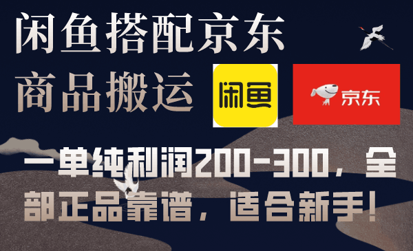 闲鱼搭配京东备份库搬运，一单纯利润200-300，全部正品靠谱，适合新手！