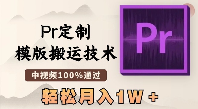 最新PR定制模版搬运技术，中视频100%通过，几分钟一条视频，轻松月入1W＋【揭秘】 ...