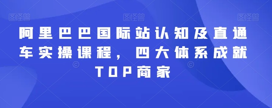 阿里巴巴国际站认知及直通车实操课程，四大体系成就TOP商家