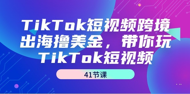 TikTok短视频跨境出海撸美金，带你玩TikTok短视频（41节课）