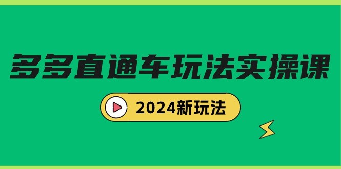 电商教程：多多直通车玩法实战课，2024新玩法（7节课）