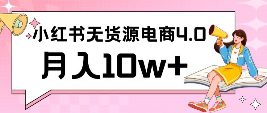 小红书新电商实战，无货源实操从0到1月入10W+联合抖音放大收益【揭秘】