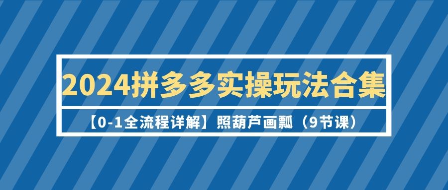 2024年拼多多运营实操玩法合集【0-1全流程详解】照葫芦画瓢（9节课）