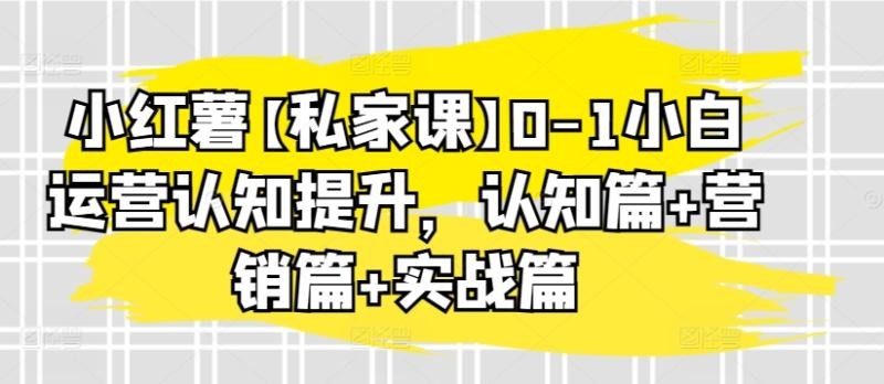 小红薯私家精品课：0-1小白运营认知提升，认知篇 营销篇 实战篇