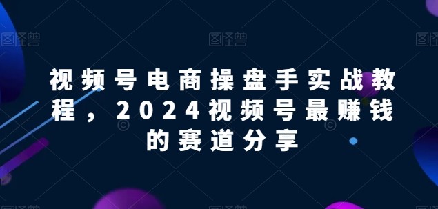 【2024视频号电商掘金指南】解锁电商盈利密码，实战教程助你领先赛道！